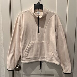 PINK Victoria's Secret Cream Zip-Up Cropped Jacket